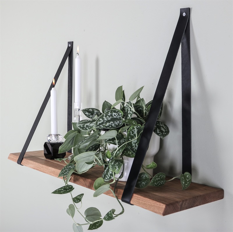 Hylde i egetræ 65 cm, valgfri farve (Model: Alba)