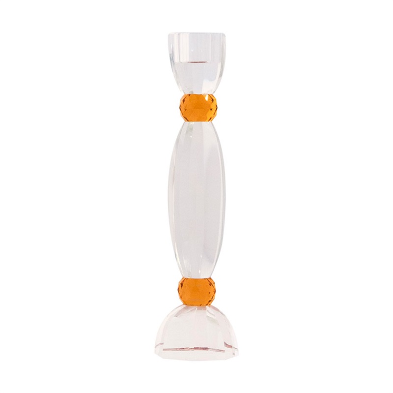 Krystal lysestage – Anemone 22 cm, rav