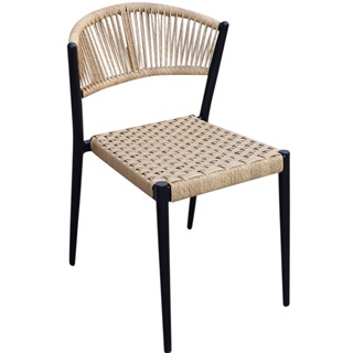 Spisebordsstol i flet, sort (Model: Astrid)