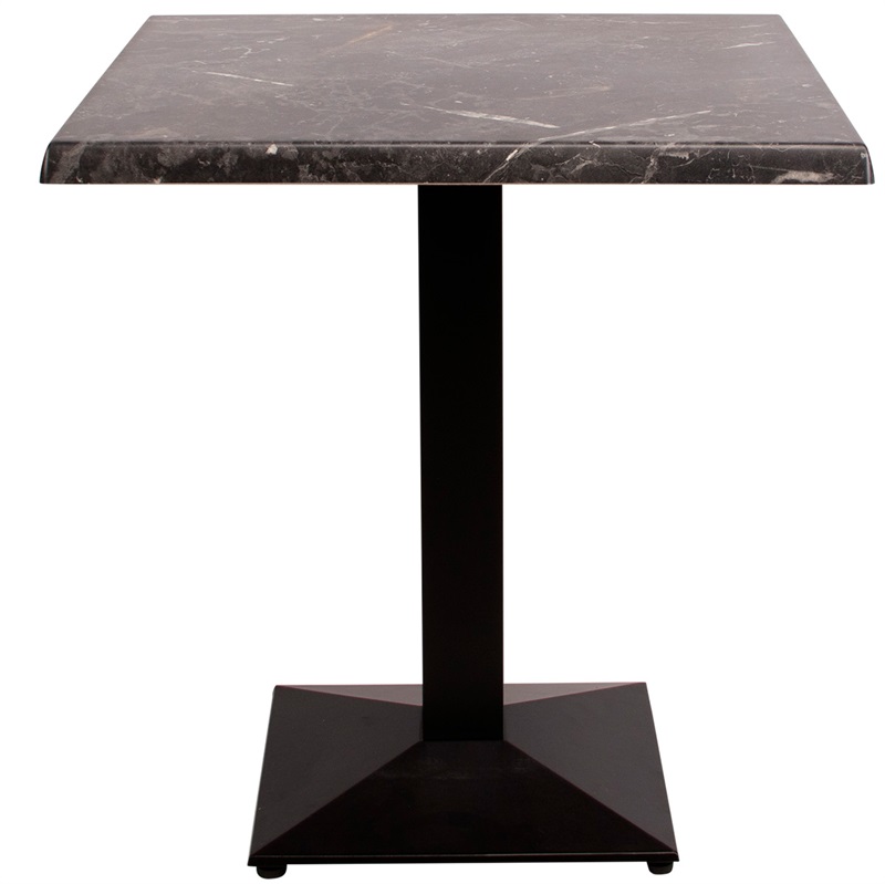 Bistro laminat bord, 70x70, mørk marmor
