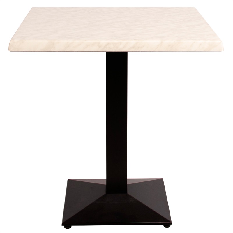 Bistro laminat bord, 70x70, hvid marmor