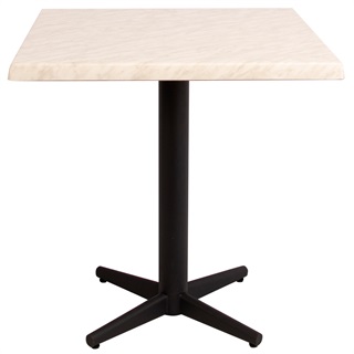 Bistro laminat bord, 70x70, hvid marmor