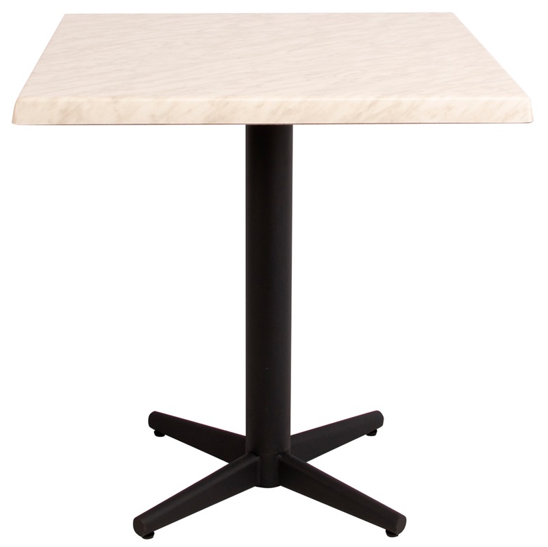 Bistro laminat bord, 70x70, hvid marmor