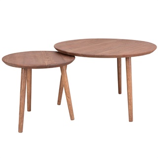 Rundt sofabord i massiv eg Ø50 cm (model: Boston)