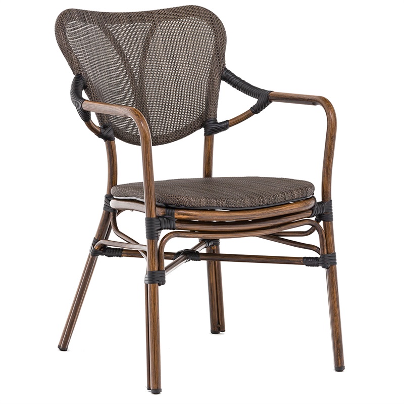 Havestol m. armlæn, brun (Model: Colmar)