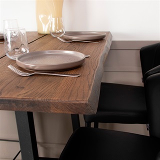 Café-/barbord i massiv eg 120×80 cm (model: Curve)