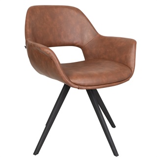 Spisebordsstol Cognac PU (Model: Fenja)