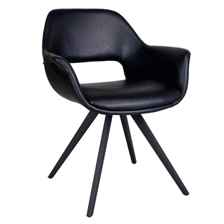 Spisebordsstol Sort PU (Model: Fenja)