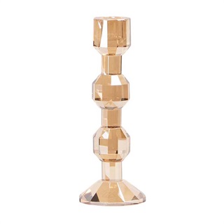 Krystal lysestage – Iris 18 cm, champagne