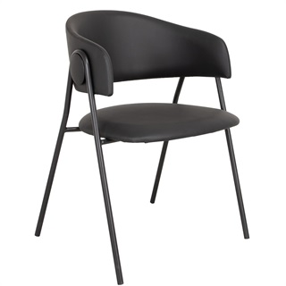 Spisebordsstol Sort PU (Model: Lina)