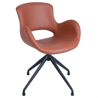 Spisebordsstol Cognac Læder (Model: Luna)