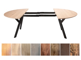 Rundt udtræksbord Ø128 cm