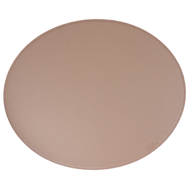 Oval dækkeserviet - Beige PU - HARD