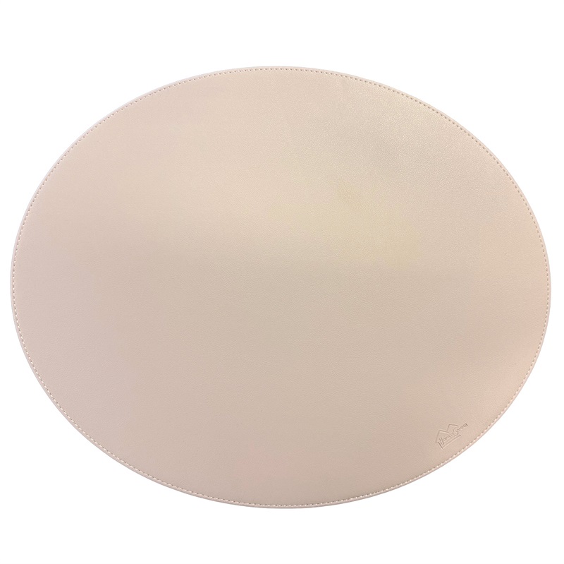 Oval dækkeserviet - Nude PU - HARD