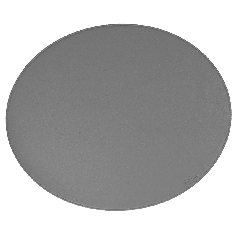 Oval dækkeserviet - Mørkegrå PU - HARD