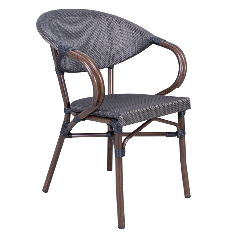 Havestol m. armlæn, brun (Model: Paris) 