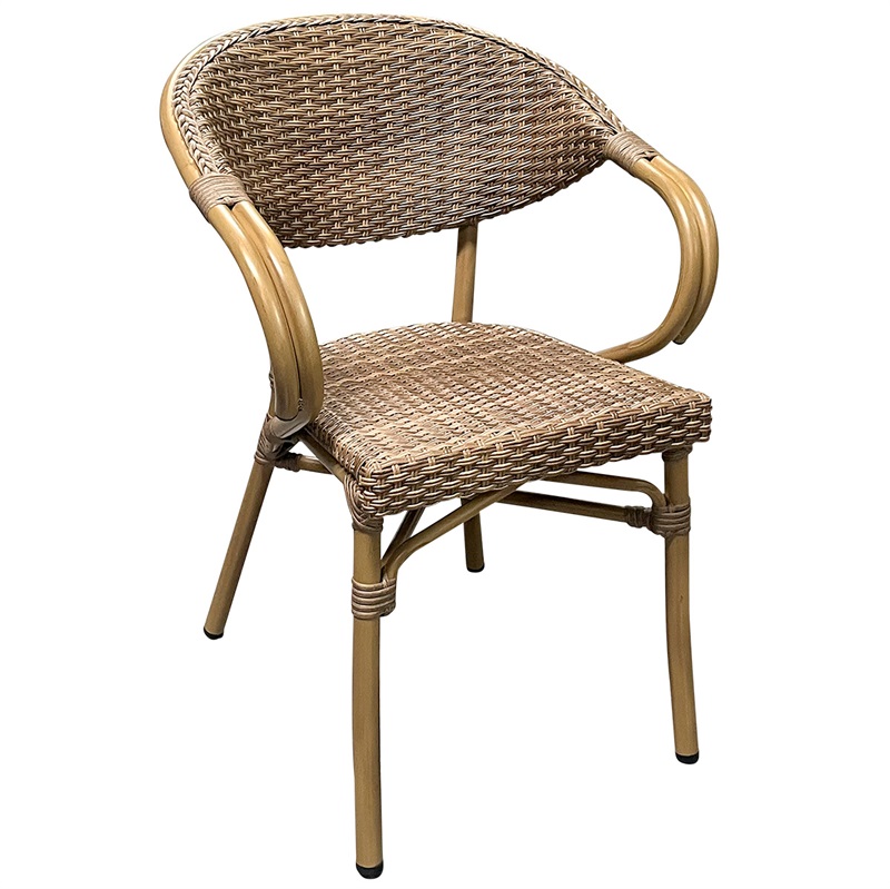 Havestol m. armlæn, beige (Model: Paris)