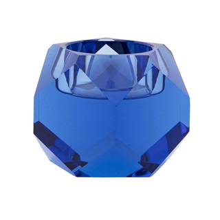 Krystal fyrfadsstage – Taks, blå